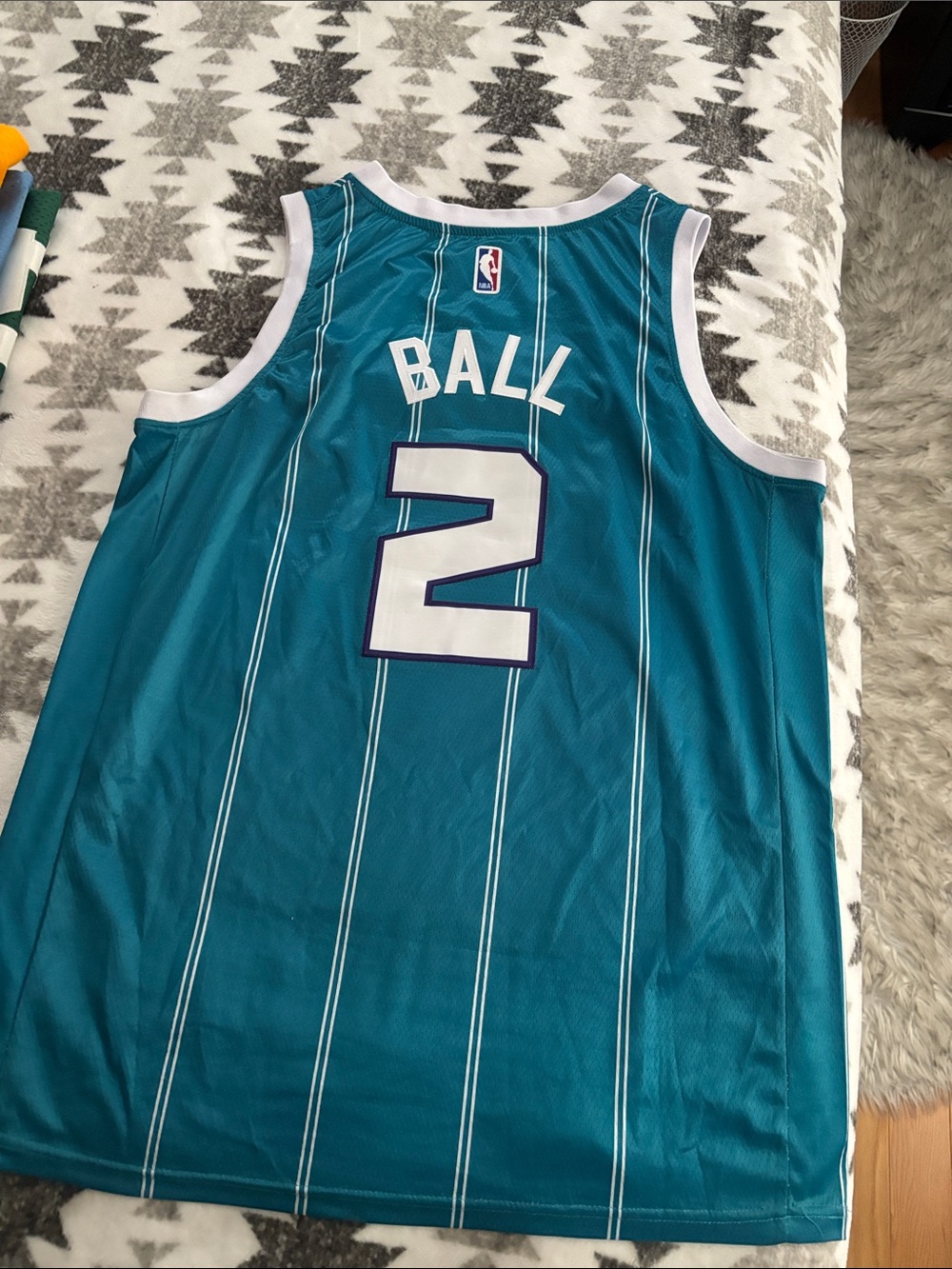 Jordan Hornets #2 Lamelo Ball Teal Basketball Jersey - Unbranded - Picture 3 of 4